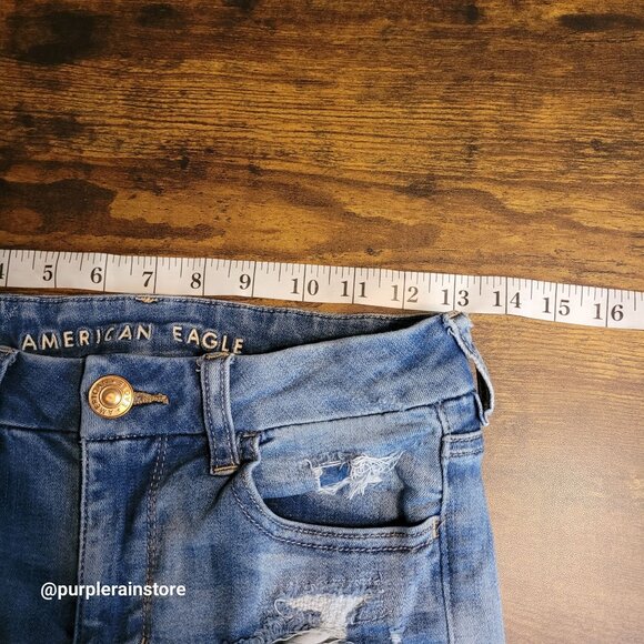 American Eagle Jeans 4 S Curvy Hi Rise Jegging Next Level Stretch Medium Light - Picture 8 of 13
